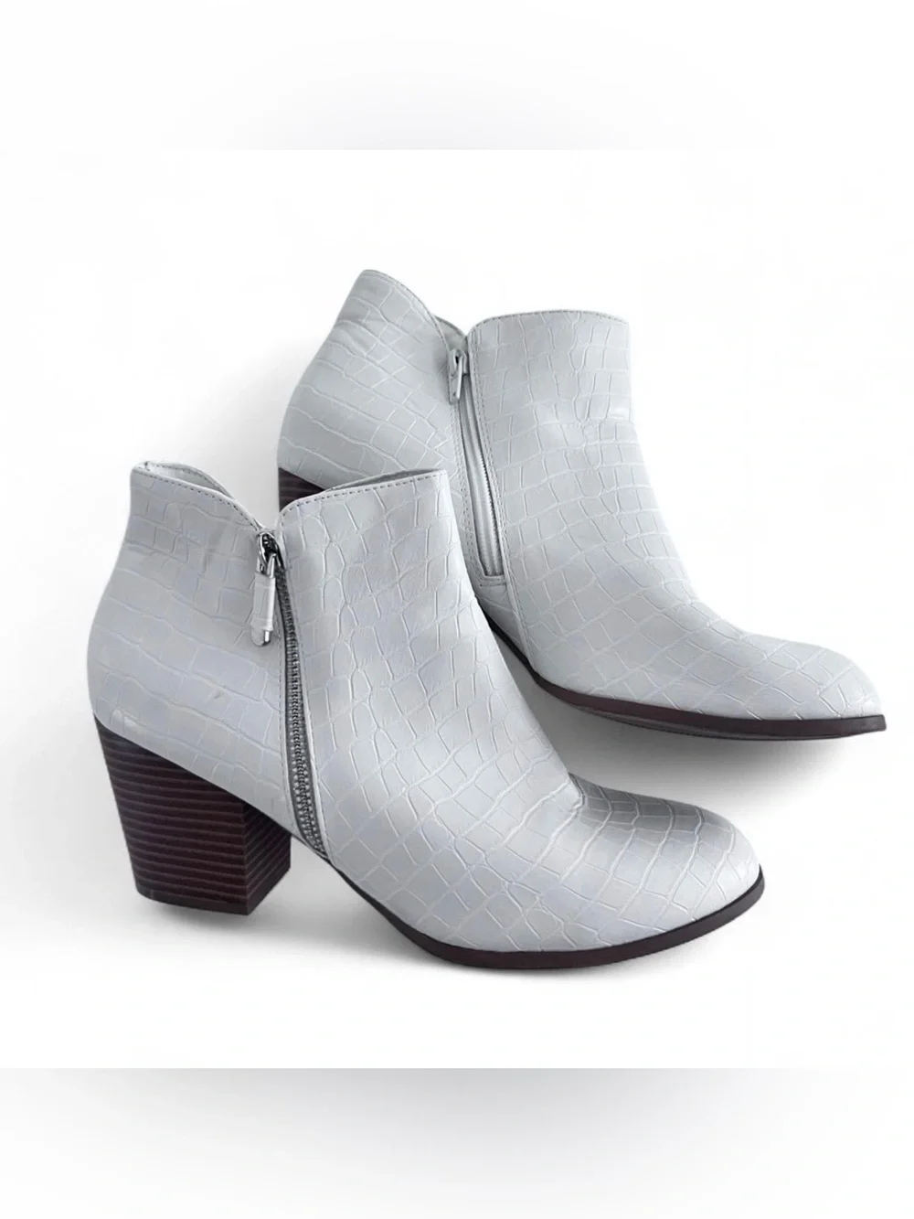 Style & Co. Womens Masrinaa Faux Leather Almond Toe Ankle Boots 10